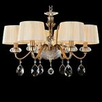 NEWPORT 1706/C , Люстра, Bronze Clear crystal Shade beige D60*H40 cm E14 6*60W(М0049552)