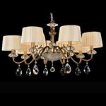 NEWPORT 1708/C , Люстра, Bronze Clear crystal Shade beige D85*H45 cm E14 8*60W(М0049553)